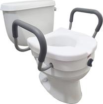 Assento sanitário elevado Carex E-Z Lock com apoio de braço 300 libras Assento sanitário elevado Carex E-Z Lock com apoio de braço 300 libras