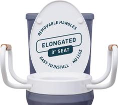 Assento sanitário elevado Lunderg com alças alongadas de 7,5 cm de altura Assento sanitário elevado Lunderg com alças alongadas de 7,5 cm de altura