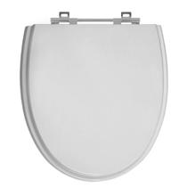 Assento Sanitário Eros Cinza Platina Tampa para Vaso Incepa de Madeira Laqueada - SB