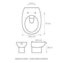 Assento Sanitário Eros Tampa para Vaso Incepa de Madeira Laqueada - Sicmol