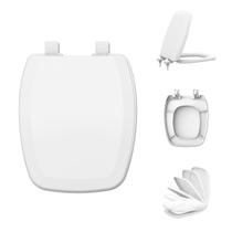 Assento Sanitário Fiori Primula Soft Close Branco Tampa de Vaso com Amortecedor Silencioso em Polipropileno Anatômico Tupan