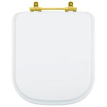 Assento Sanitário Gap Branco para vaso Roca Com Ferragem Dourada Assento Sanitário Gap Branco para vaso Roca Com Ferragem Dourada