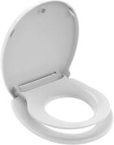 Assento sanitário Huttdmel redondo 16,5 polegadas para criança, macio, fechado, branco Assento sanitário Huttdmel redondo 16,5 polegadas para criança, macio, fechado, branco