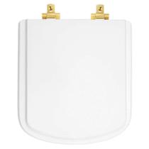 Assento Sanitário Laqueado Soft Close Bali Branco para vaso Incepa com Ferragem Dourada Assento Sanitário Laqueado Soft Close Bali Branco para vaso Incepa com Ferragem Dourada