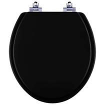 Assento Sanitário Laqueado Soft Close Flamingo Preto para vaso Incepa