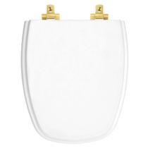 Assento Sanitário Laqueado Soft Close Monte Carlo Branco para vaso Deca com Ferragem Dourada