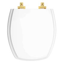 Assento Sanitário Laqueado Soft Close Thema Branco para vaso Incepa com Ferragem Dourada Assento Sanitário Laqueado Soft Close Thema Branco para vaso Incepa com Ferragem Dourada