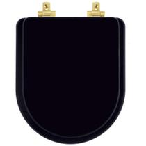 Assento Sanitário MDF Soft Close Duna Preto para Vaso Deca com Ferragem Dourada Assento Sanitário MDF Soft Close Duna Preto para Vaso Deca com Ferragem Dourada