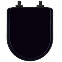 Assento Sanitário MDF Soft Close Duna Preto para Vaso Deca com Ferragem Preta