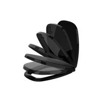 Assento Sanitário Monte Carlo Preto Termofixo Tupan Soft Close para Vaso Deca