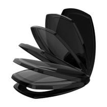 Assento Sanitário Onix Iris Preto Soft Close Tupan Polipropileno Anatômico Compatível Incepa Thema, Petra Pérola e Santa Marina Valentina Assento Sanitário Onix Iris Preto Soft Close Tupan Polipropileno Anatômico Compatível Incepa Thema, Petra Pérola e Santa Marina Valentina