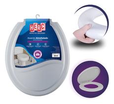 Assento Sanitário Oval Almofadado Prime Herc Cinza Escuro Tampa Vaso Universal Confortável Macio Assento Sanitário Oval Almofadado Prime Herc Cinza Escuro Tampa Vaso Universal Confortável Macio