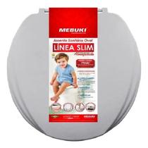 Assento Sanitário Oval Almofadado Slim Cinza Claro - Mebuki Assento Sanitário Oval Almofadado Slim Cinza Claro - Mebuki