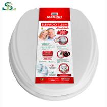 Assento Sanitário Oval Elevado 7,5cm Almofadado com Tampa - Mebuki