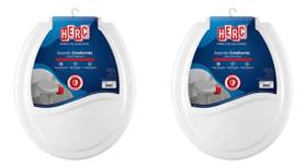 Assento Sanitário Oval Envolvente Branco 2 Unid Herc