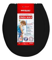 Assento Sanitário Oval Max Preto Mebuki
