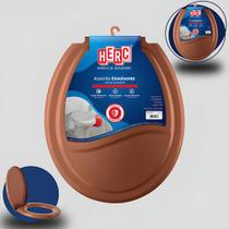 Assento Sanitário Oval Ocre Tampa Envolvente Herc Universal Confortável Durável Design Moder Assento Sanitário Oval Ocre Tampa Envolvente Herc Universal Confortável Durável Design Moder