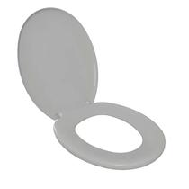 Assento Sanitário Oval Universal Almofadado Cinza Claro