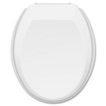Assento Sanitário Oval Universal Tupan Branco Tampa de Vaso Convencional em Polipropileno Anatômico Compatível com Celite Deca Icasa Incepa Fiori