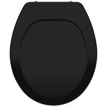 Assento Sanitário Oval Universal Tupan Preto Tampa de Vaso Convencional em Polipropileno Anatômico para Bacia Oval