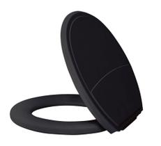 Assento Sanitário Plástico Plus Slim Almofadado Preto, Opção: Preto Assento Sanitário Plástico Plus Slim Almofadado Preto, Opção: Preto