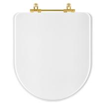 Assento Sanitário Poliester Belle Epoque Branco com ferragem Dourada Assento Sanitário Poliester Belle Epoque Branco com ferragem Dourada