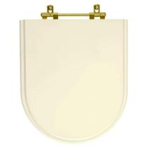 Assento Sanitário Poliéster Belle Epoque Creme para louça Deca - Ferragem Dourada