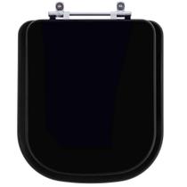 Assento Sanitário Poliester Debba Matte Black para vaso Roca