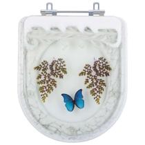 Assento Sanitário Poliéster Decorado Borboleta Life para Vaso Celite Assento Sanitário Poliéster Decorado Borboleta Life para Vaso Celite