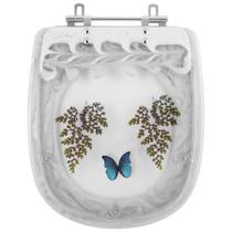 Assento Sanitario Poliester Decorado Borboleta Paris para vaso Ideal Standard