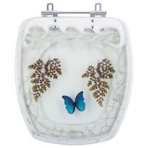 Assento Sanitário Poliéster Decorado Borboleta Primula Plus para Vaso Fiori Assento Sanitário Poliéster Decorado Borboleta Primula Plus para Vaso Fiori