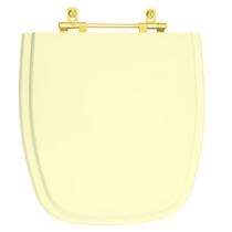Assento Sanitário Poliéster Fit Pergamon para vaso Celite Com Ferragem Dourada