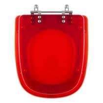 Assento Sanitário Poliéster Ibiza Vermelho Transparente para vaso Incepa