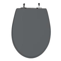 Assento Sanitário Poliéster Para Louça Absolute (Ideal Standard) Aço (Reb. Oculto) Cinza Quartzo