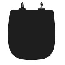 Assento Sanitário Poliéster Para Louça City (Celite) Super Luxo Cromado (Reb. Oculto) Preto Assento Sanitário Poliéster Para Louça City (Celite) Super Luxo Cromado (Reb. Oculto) Preto