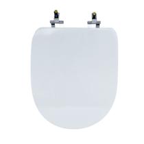 Assento Sanitário Poliéster Para Louça Duomo Plus (Deca) Super Luxo Cromado (Reb. Oculto) Branco Assento Sanitário Poliéster Para Louça Duomo Plus (Deca) Super Luxo Cromado (Reb. Oculto) Branco