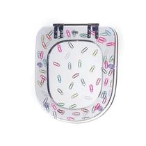 Assento Sanitário Poliéster Para Louça Life/Vogue Plus (Celite/Deca) Aço Decorado 'Clips' Incolor Sedile