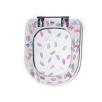 Assento Sanitário Poliéster Para Louça Life/Vogue Plus (Celite/Deca) Aço Decorado 'Clips' Incolor Sedile Assento Sanitário Poliéster Para Louça Life/Vogue Plus (Celite/Deca) Aço Decorado 'Clips' Incolor Sedile