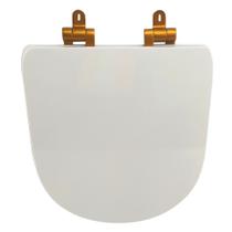 Assento Sanitário Poliéster Para Louça Life/Vogue Plus (Celite/Deca) Slow Close Gold Matte (Reb. Oculto) Branco Assento Sanitário Poliéster Para Louça Life/Vogue Plus (Celite/Deca) Slow Close Gold Matte (Reb. Oculto) Branco