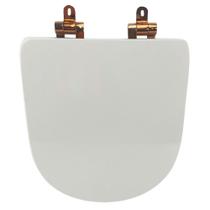Assento Sanitário Poliéster Para Louça Life/Vogue Plus (Celite/Deca) Slow Close Red Gold (Reb. Oculto) Branco