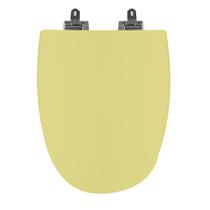 Assento Sanitário Poliéster Para Louça Monte Carlo (Deca) Slow Close Cromado (Reb. Oculto) Bege Saara