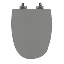 Assento Sanitário Poliéster Para Louça Monte Carlo (Deca) Slow Close Cromado (Reb. Oculto) Cinza Vip