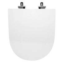 Assento Sanitário Poliéster Para Louça Oxford (Deca) Super Luxo Cromado (Reb. Oculto) Branco