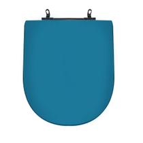 Assento Sanitário Poliéster Para Louça Riviera (Celite) Aço (Reb. Oculto) Azul