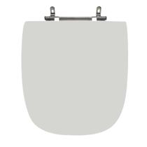 Assento Sanitário Poliéster Para Louça Versato (Celite) Aço (Reb. Oculto) Cinza Prata
