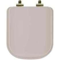 Assento Sanitário Poliéster Soft Close Axis Barbante para vaso Deca com Ferragem Dourada