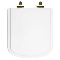 Assento Sanitário Poliéster Soft Close Bali Branco para vaso Incepa com Ferragem Dourada Assento Sanitário Poliéster Soft Close Bali Branco para vaso Incepa com Ferragem Dourada