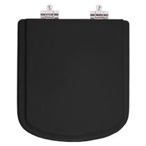 Assento Sanitário Poliester Soft Close Bali Preto para vaso Incepa Assento Sanitário Poliester Soft Close Bali Preto para vaso Incepa