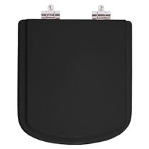 Assento Sanitário Poliester Soft Close Bali Preto para vaso Incepa Assento Sanitário Poliester Soft Close Bali Preto para vaso Incepa