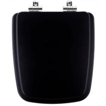 Assento Sanitário Poliéster Soft Close Boss Matte Black Preto Fosco para vaso Incepa